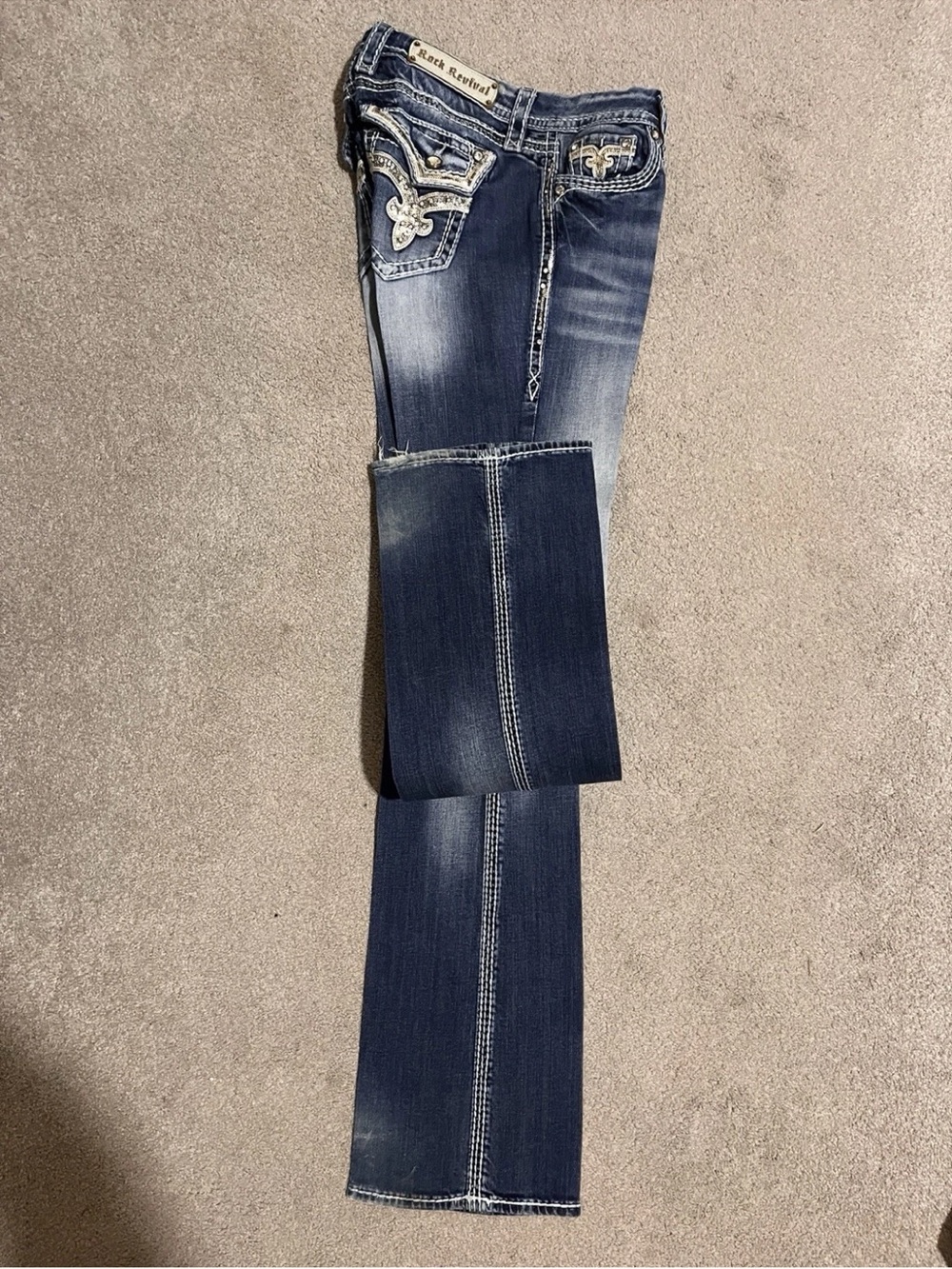 Rock Revival Kai Blue Embellished Boot-Cut Jeans - Picture 9 of 9